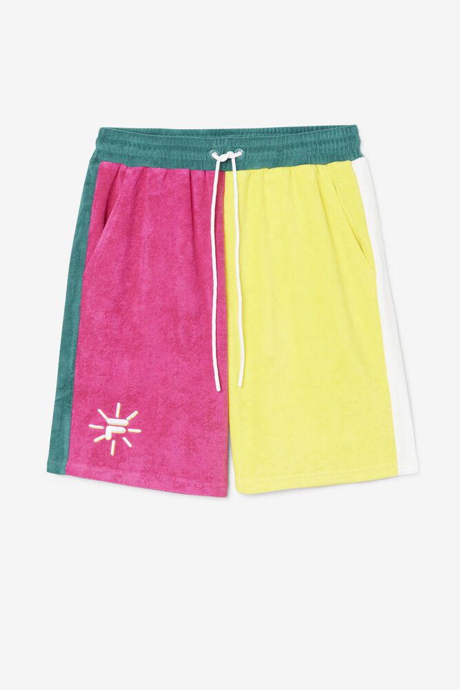 Fila Miesten Shortsit Moani Keltainen/Pinkki - MJRC-79135